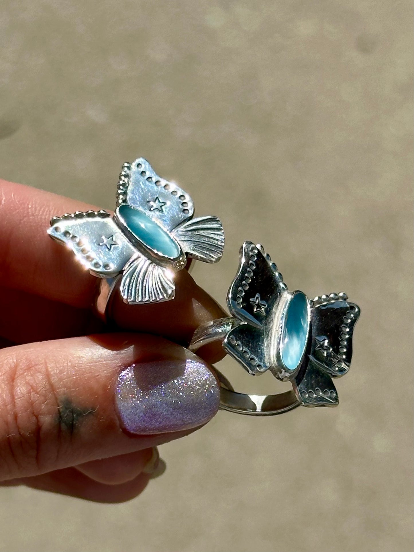 Blue Imori Butterfly #2- size 6.5
