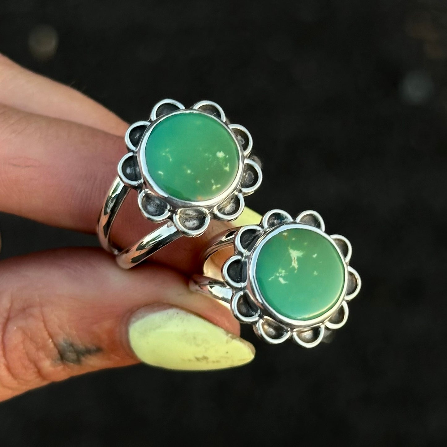 Turquoise Mtn Floral Ring- size 6.5