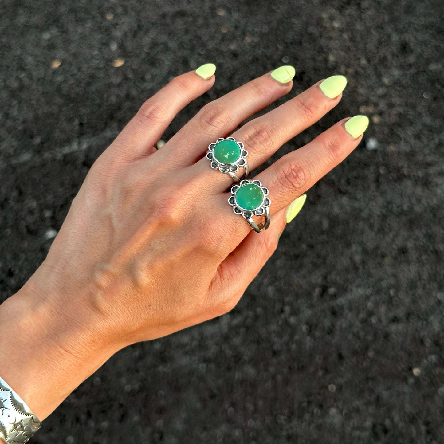 Turquoise Mtn Floral Ring- size 6.5