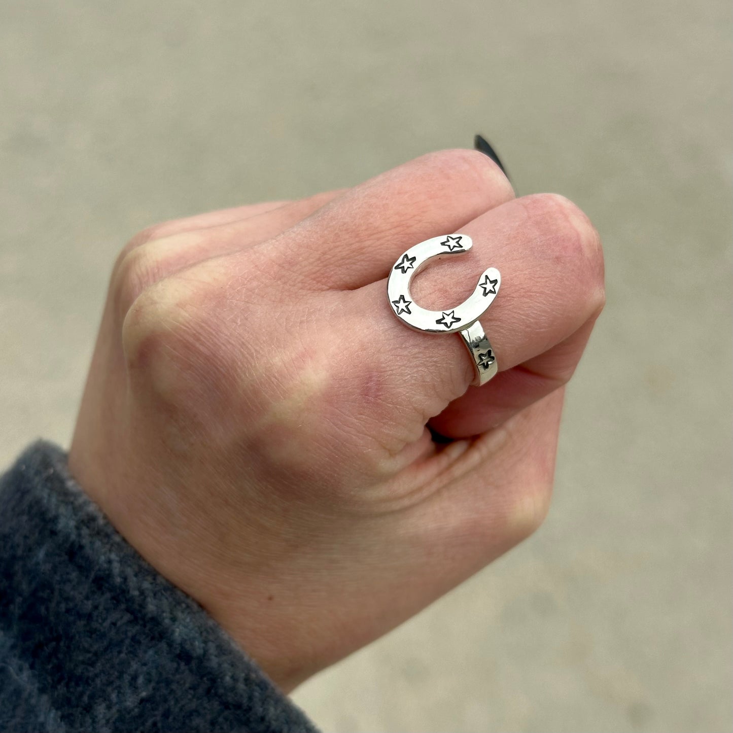 Starry Horseshoe ring- Made to Order