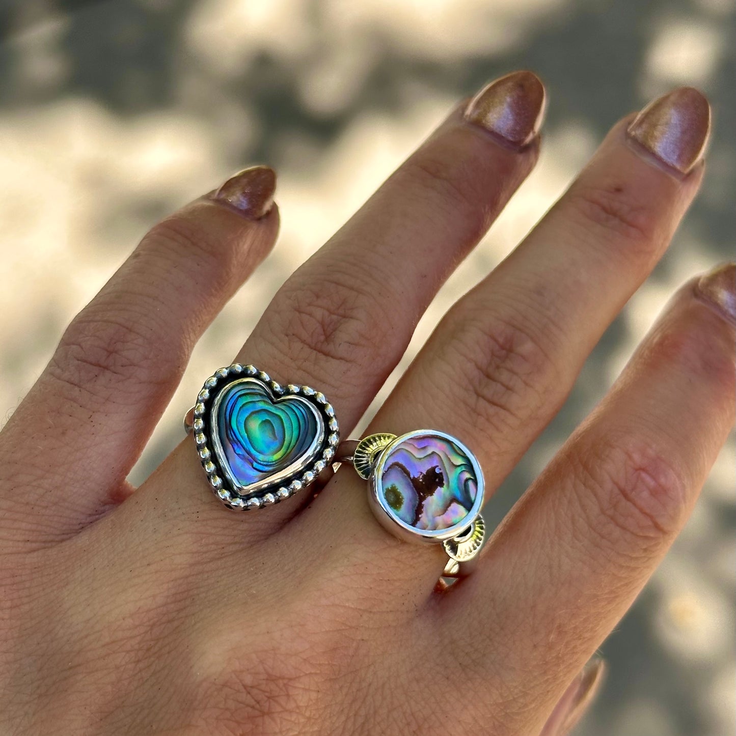 Abalone Heart Ring