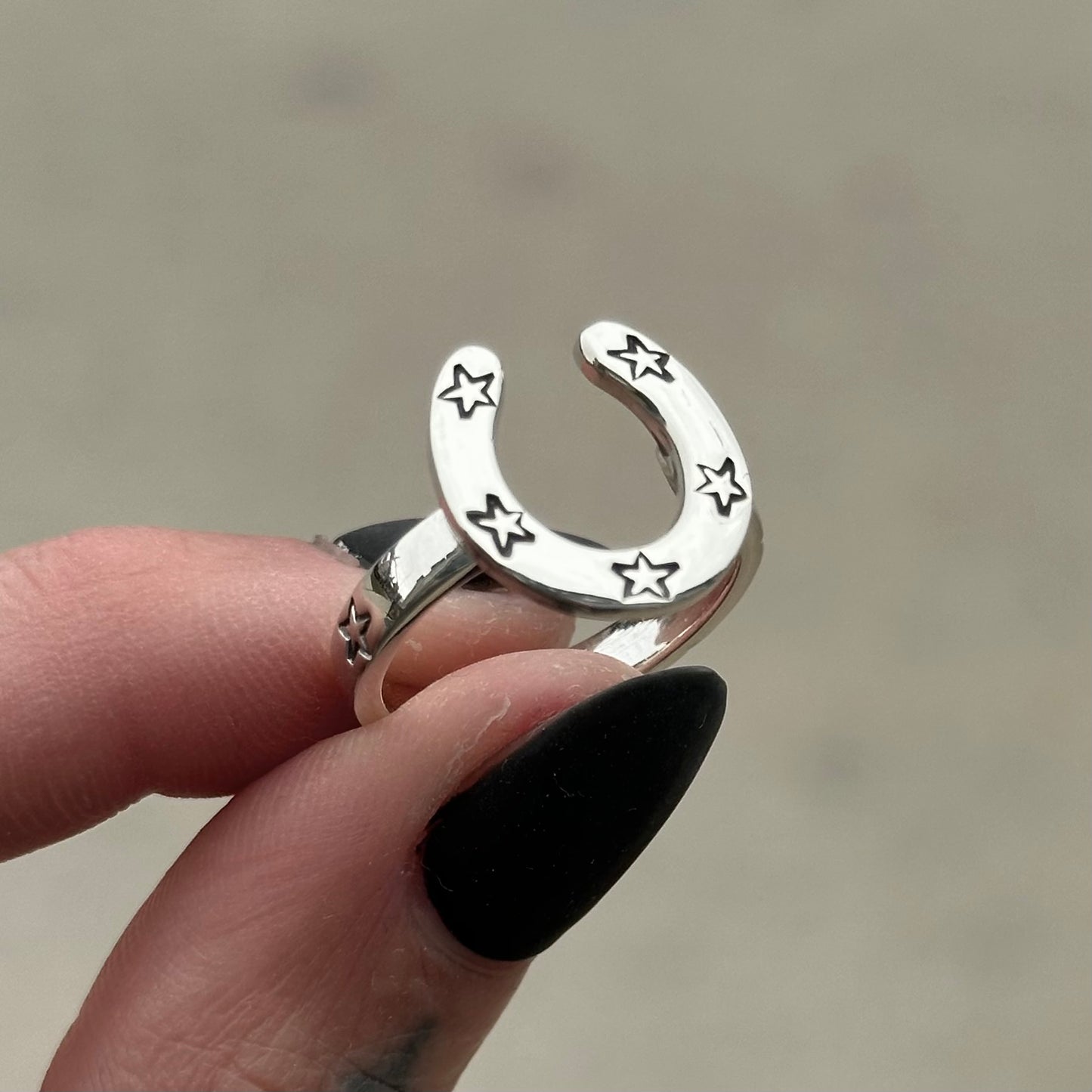 Starry Horseshoe ring- Made to Order