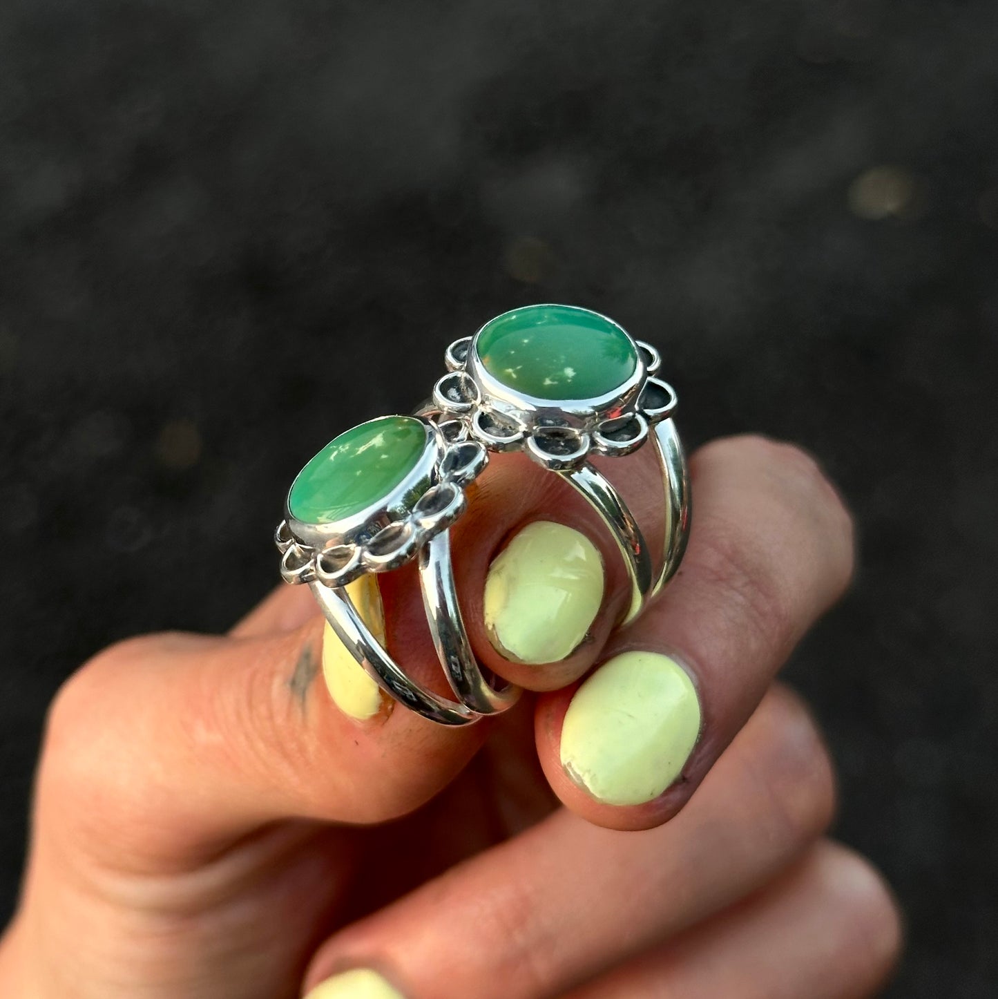 Turquoise Mtn Floral Ring- size 6.5