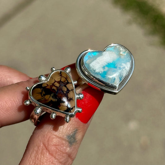 Electric Stefonite Heart ring- size 6