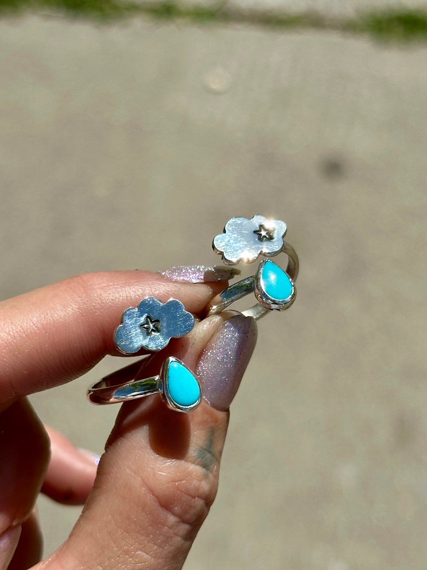 Turquoise cloud drop ring #1 size 5.5