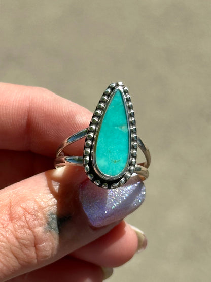 Baja Turquoise Water Droplet Ring- size 9.25