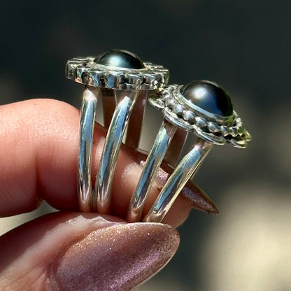 Tahitian black pearl ring- size 7.5