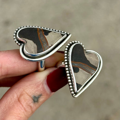 Indian Paint Stone Heart ring- size 7.25