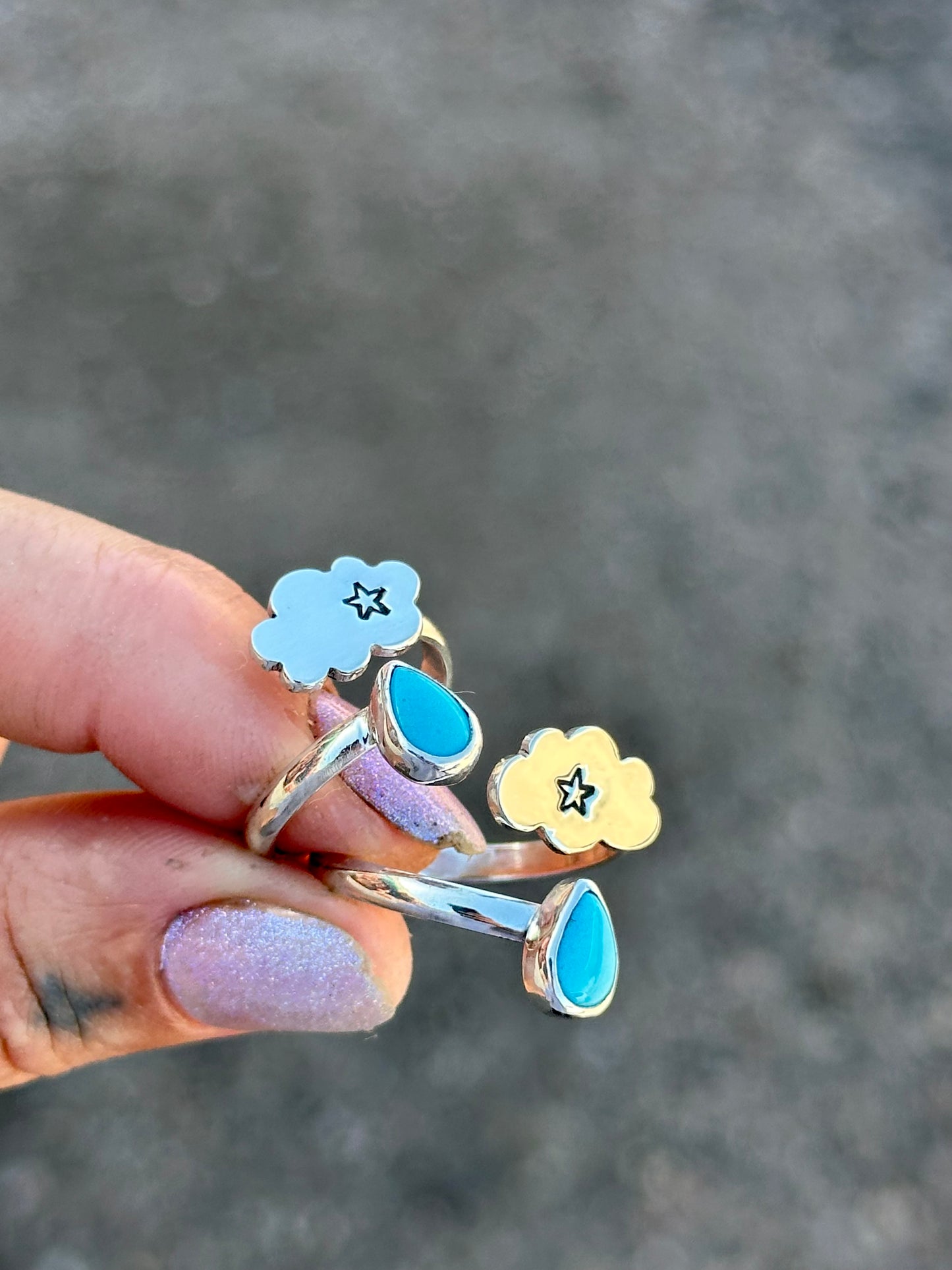 Turquoise cloud drop ring #1 size 5.5