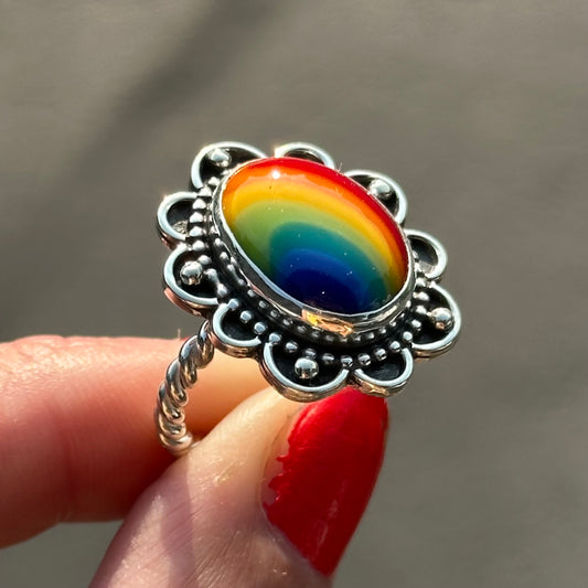 Rainbow ring- size 7