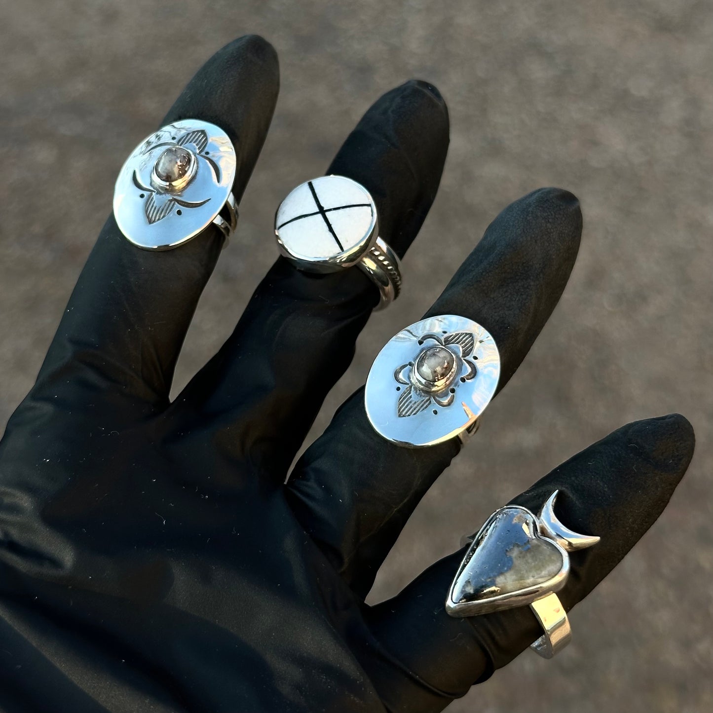 White Buffalo X ring- size 8