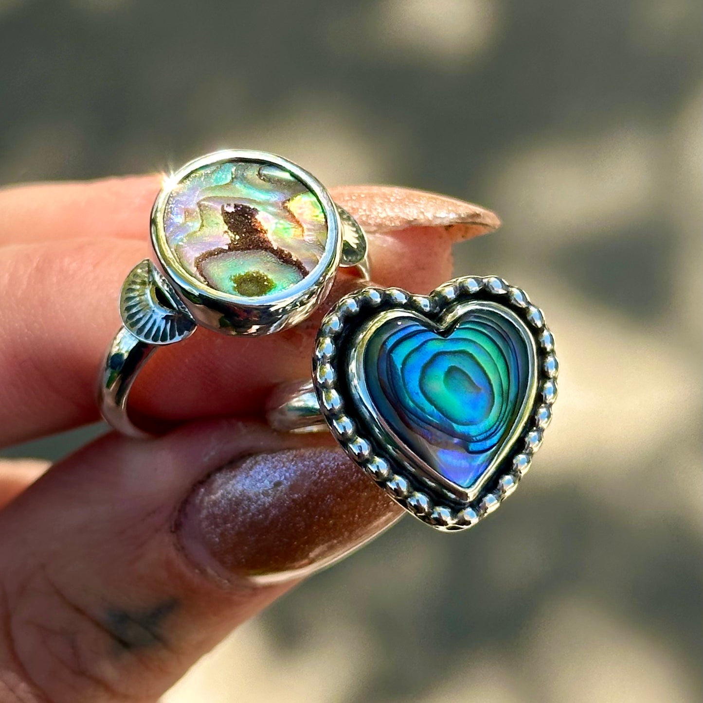 Abalone Heart Ring