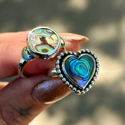 Abalone Heart Ring