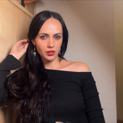 Native Copper Drip Cross earring set