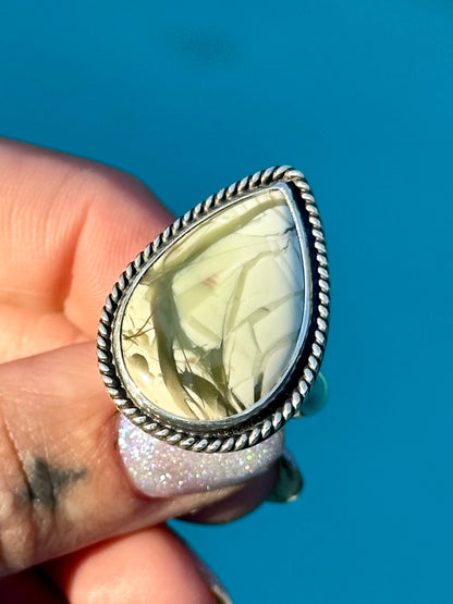 Bamboo Imperial Jasper Drop ring #2 - size 6.5