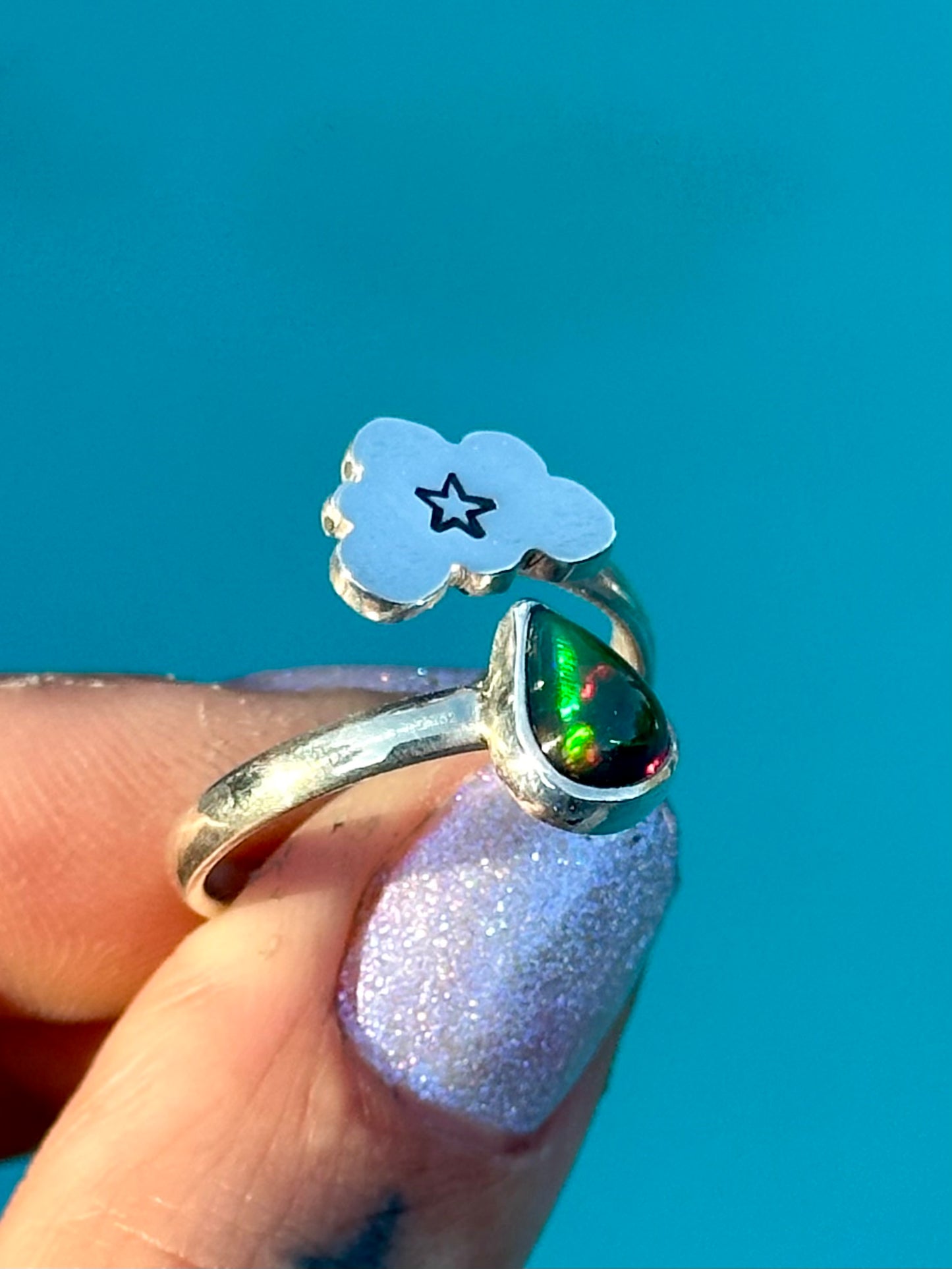 Opal cloud drop ring #5-  size 7
