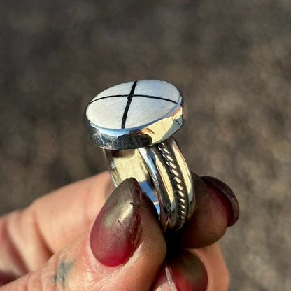 White Buffalo X ring- size 8