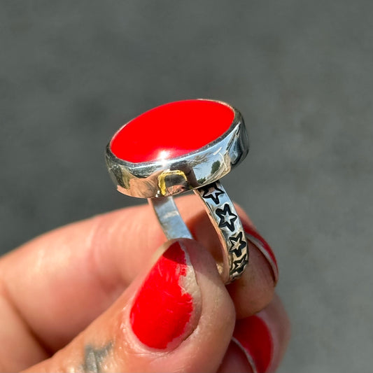 Hot Dot Rosarita ring- size 6