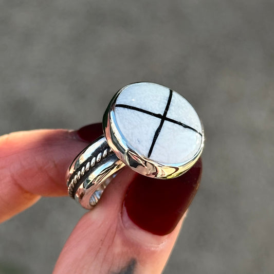 White Buffalo X ring- size 8