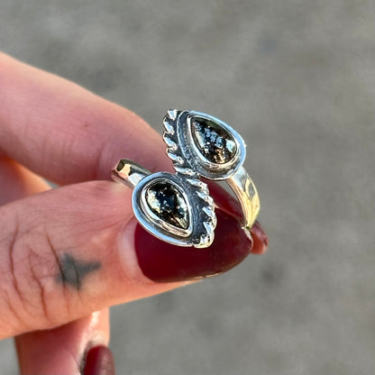 Apache Gold Twist Drop ring- size 7.5