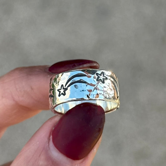 Shooting Star hammered band- size 5