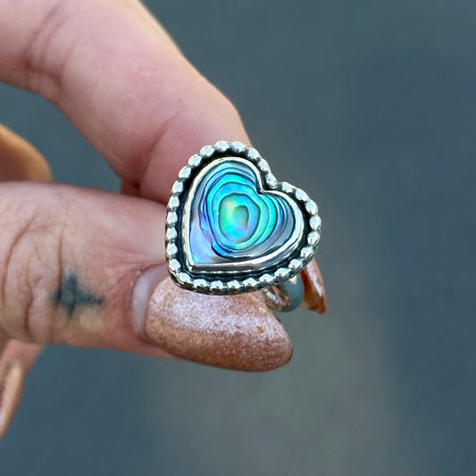 Abalone Heart Ring
