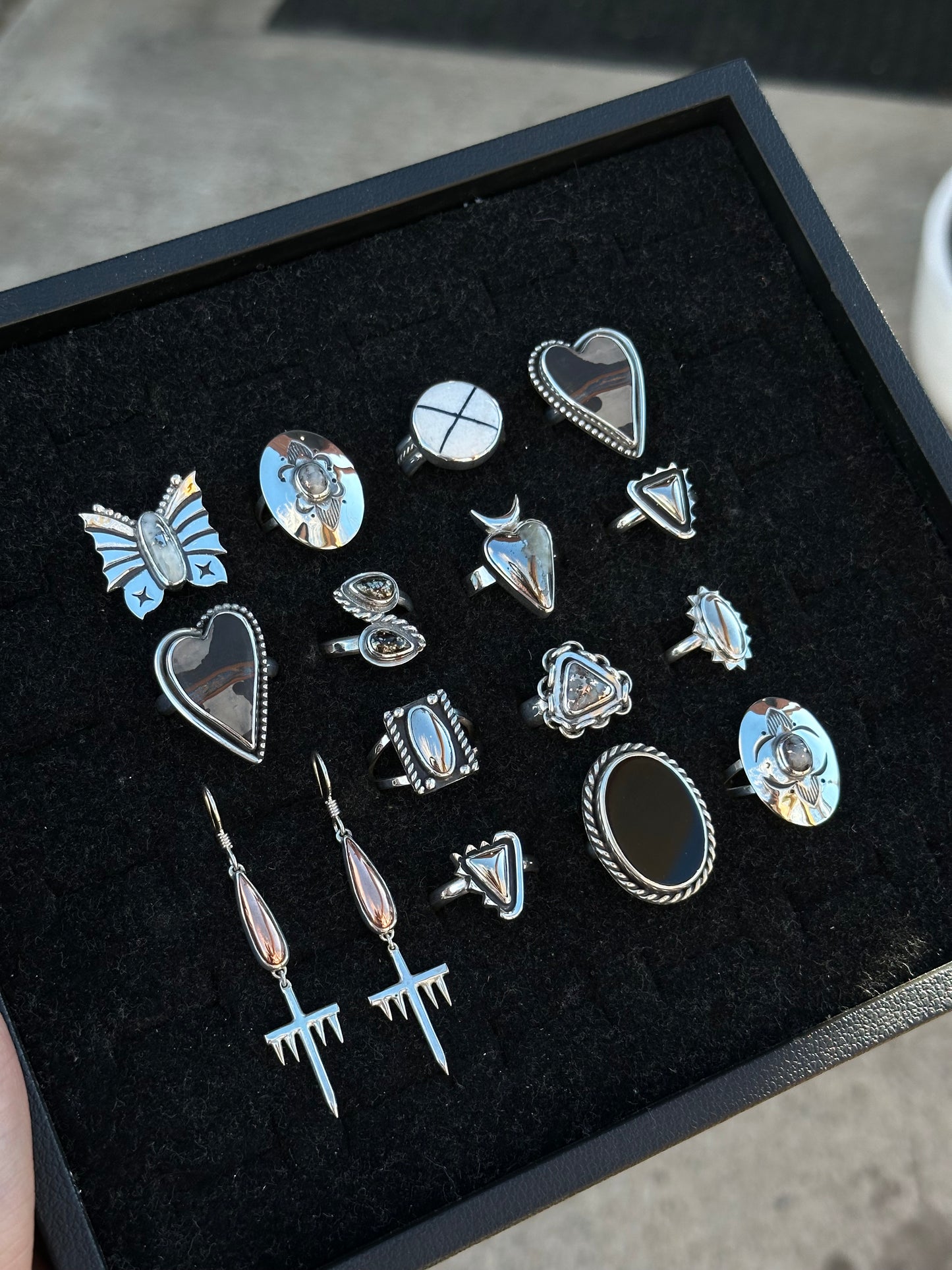 Indian Paint Stone Heart ring- size 7.25