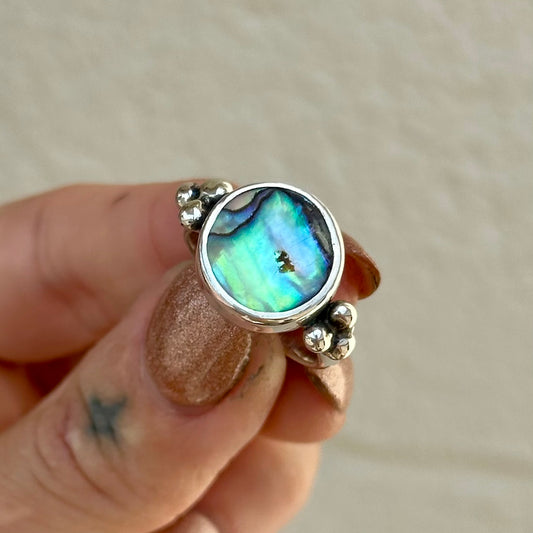 Abalone round ring- size 6