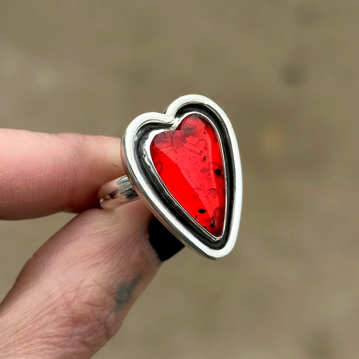 Gemmy Rosarita Heart Ring- size 6