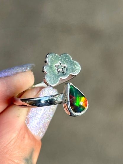 Opal cloud drop ring #5-  size 7