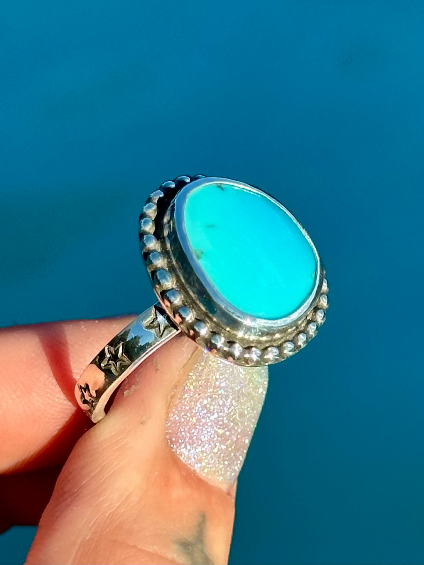Sleeping Beauty Sky Ring- size 10