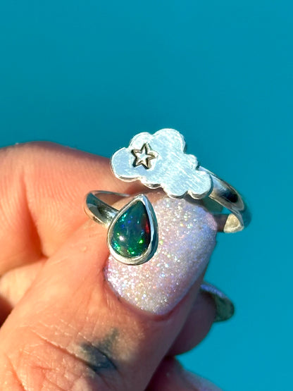 Opal cloud drop ring #3-  size 7.5