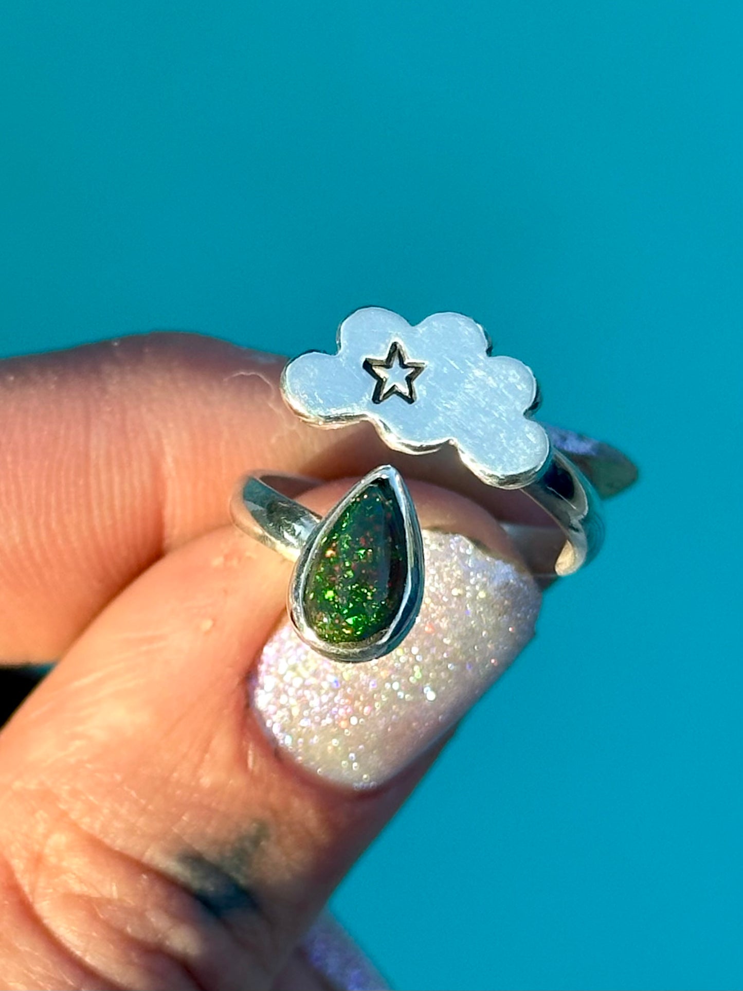 Opal cloud drop ring #2-  size 5.5