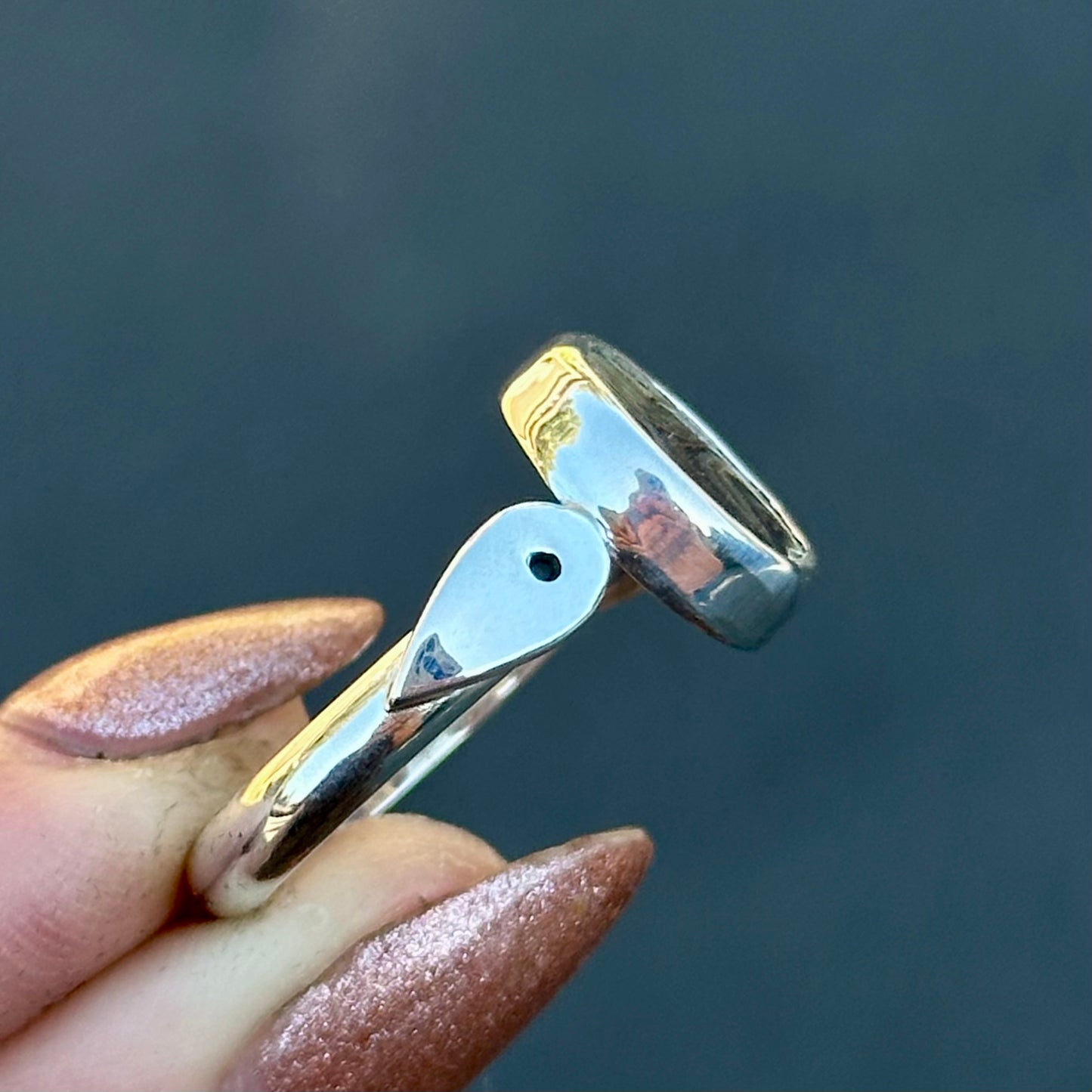 Abalone round ring- size 9