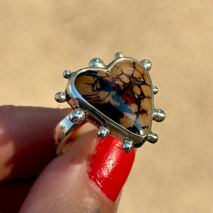 Electric Stefonite Heart ring- size 6