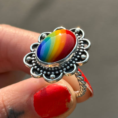 Rainbow ring- size 7