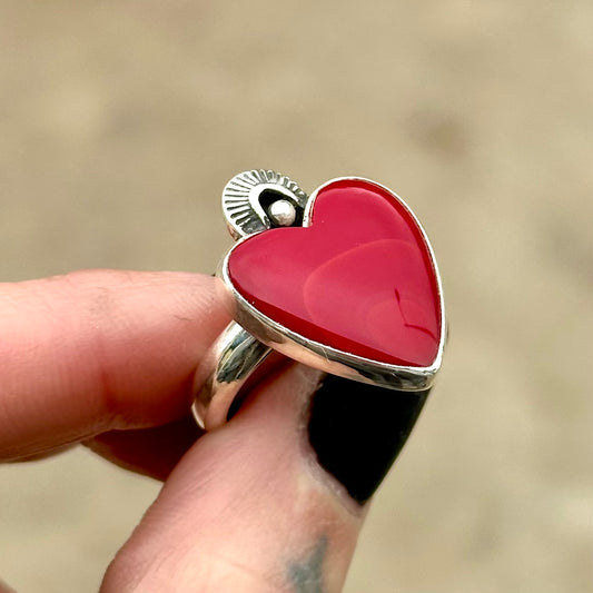 Rosarita Crowned Heart Ring- size 8