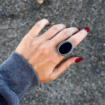 Onyx Oval ring - Made to Order