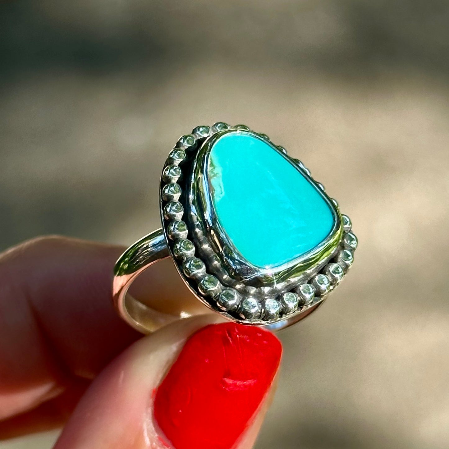 Royston Flat Bead Ring- size 10