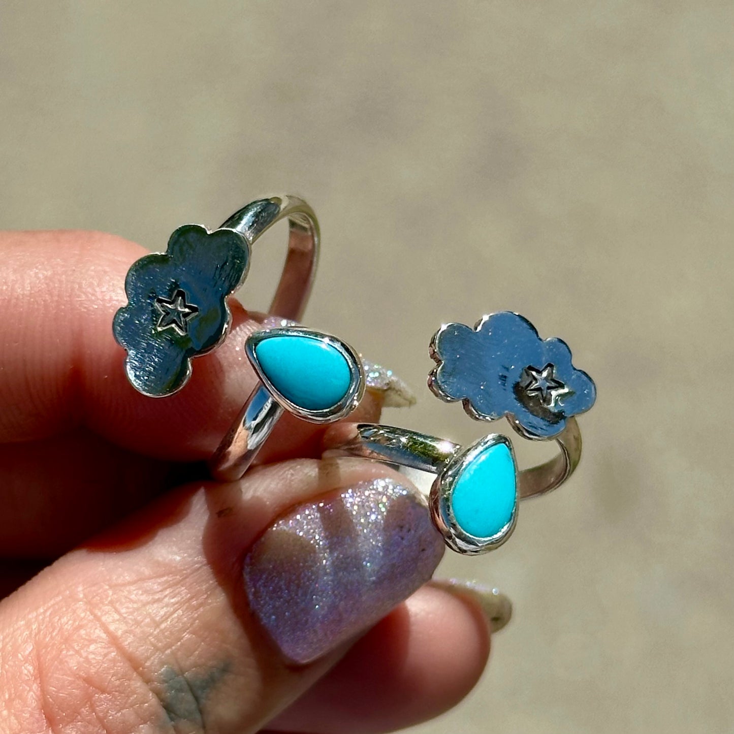 Turquoise cloud drop ring #1 size 5.5