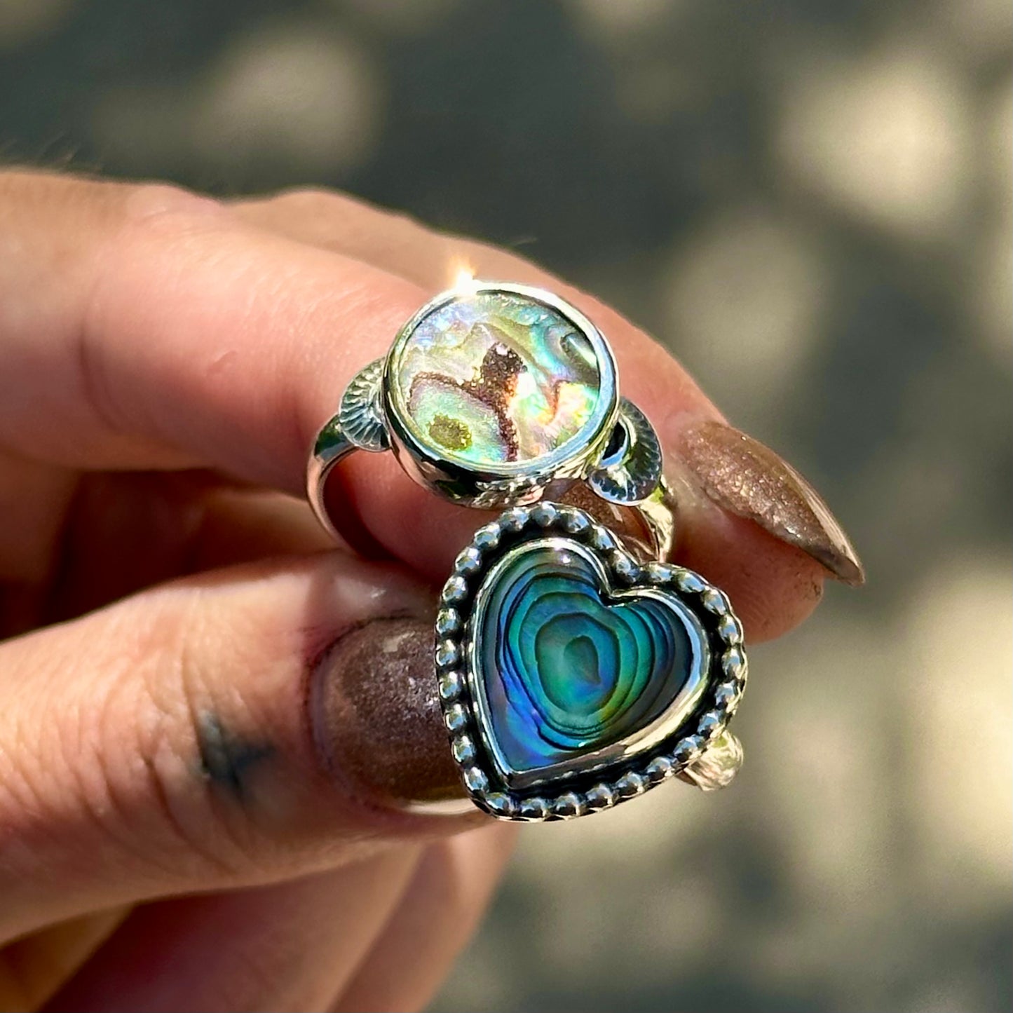 Abalone Heart Ring