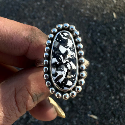 Black and white paint ring Size 10.5