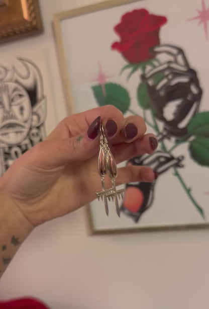 Native Copper Drip Cross earring set